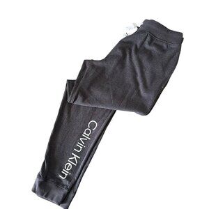 Calvin Klein Womens French Terry Joggers Sleepwear Pants Medium Gray Lounge